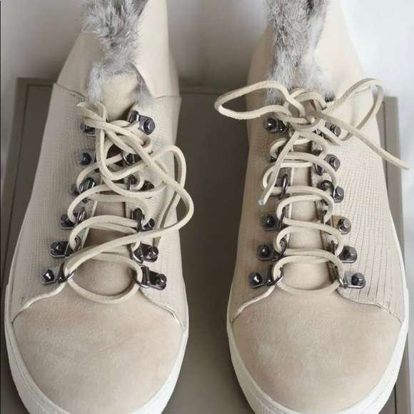 NWB BCBG FurTrim Alabaster Suede/Fur9.5M ORIG$275 - Picture 6 of 8